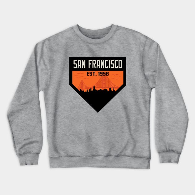 San Francisco Home Plate Skyline Crewneck Sweatshirt by CasualGraphic